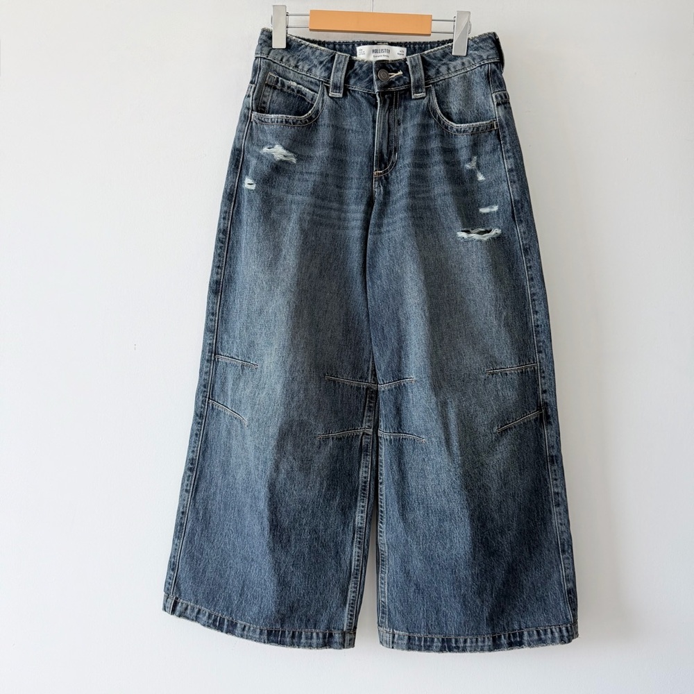 Hollister Extreme Baggy Wide Leg Jeans Distressed Y2K Skater 90s